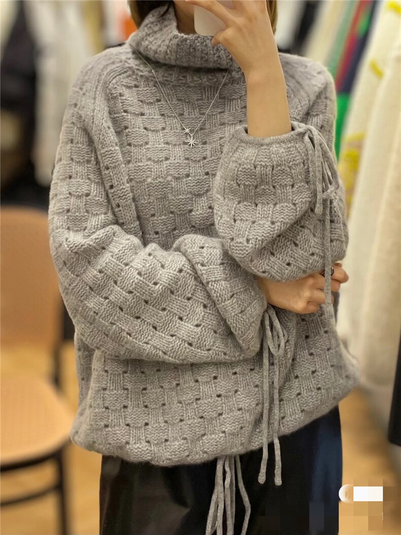 复古慵懒风毛衣女秋冬季宽松休闲针织衫上衣图片