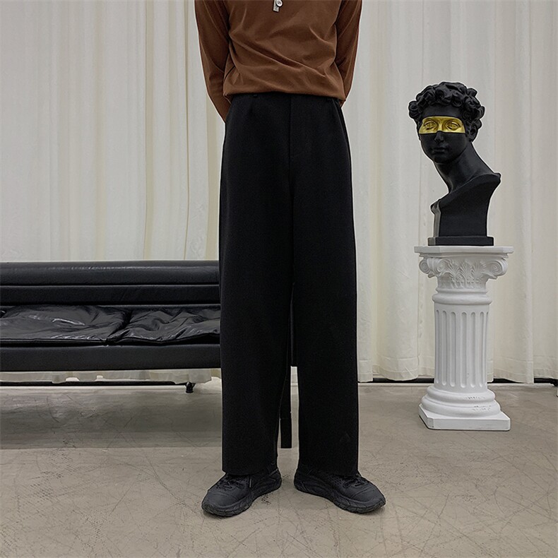 现货男士毛呢加厚直筒半松紧腰醋酸休闲西裤225-2-20806-P55,男装西裤,星座225-2