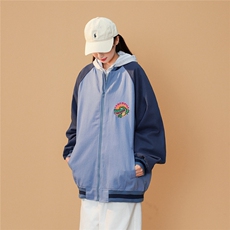 25春季新款棒球领潮流鳄鱼水洗长袖休闲夹克外套JK97/P90/138，男装夹克，星座202-3