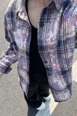 美式高街潮流格子衬衫潮牌宽松休闲上衣A086-CS2201-特批价30，男装衬衫，电商基地A086