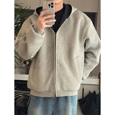 抖音得物高品质二开25秋冬美式重磅宽松结构双面连帽卫衣外套W68，男装卫衣，电商A486