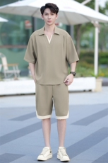 （版权注册仿款必究）夏季新款冰丝短袖时尚套装男士休闲两件套，男装T恤，星座1206（原A206）