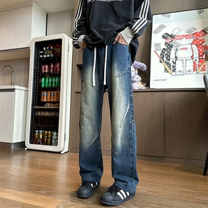 设计松紧腰牛仔裤男直筒B342-Z400-P50控68图片