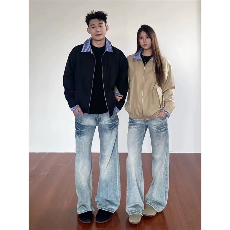 706-1-JK9098-P55特P现货秋季男士假两件哈灵顿飞行夹克外套,男装夹克,星座706-1