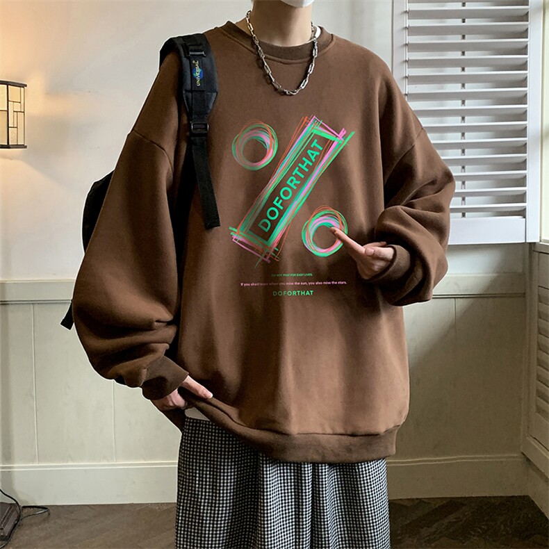 圆领卫衣男大码加厚加绒长袖t恤男S6171-P28加绒款-P33,男装卫衣,电商A040