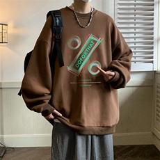 圆领卫衣男大码加厚加绒长袖t恤男S6171-P28加绒款-P33，男装卫衣，电商A040