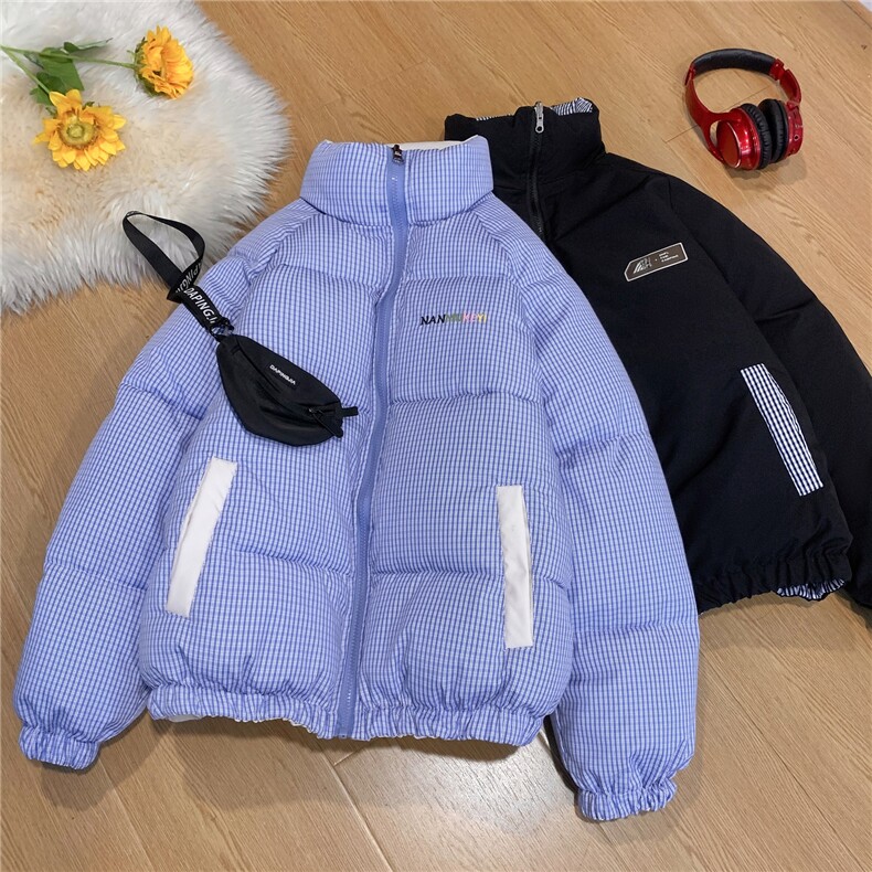 XZ-230-1MY700冬平铺简约百搭格子刺绣双面穿休闲面包服P118控158,女包手腕包,星座230-1