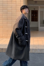1港风牛角扣加棉呢大衣可拆卸帽大码M-5XL外套男FY8716P138控188，女装短外套，星座226-2
