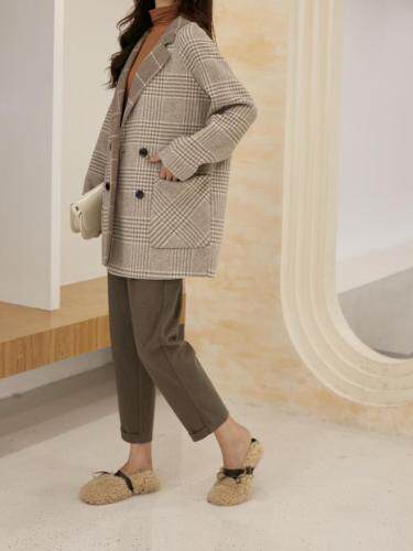 冬季新款双面羊绒大衣，女装，拉嘉图