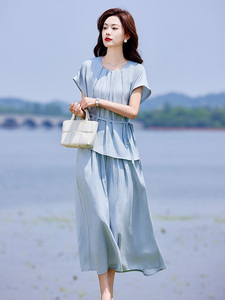 2025夏季新款今年流行韩系松弛感简约气质无袖背心阔腿裤两件套女图片