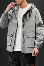 2021春秋季马切达大码新日系纯色连帽外套工装大口袋夹克J959-P85，男装夹克，电商A001
