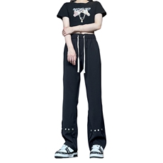 美式高街hiphop冰丝铆钉微喇休闲裤货号K2425P55，男装休闲裤，电商A063