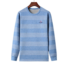 21冬季男装衣服休闲纯色圆领加绒加厚中年男士长袖T恤GR5985-P80，男装T恤，电商B212（原钱塘6029）