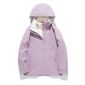 春秋冬三合一冲锋衣保暖连帽外套男女款防风防水户外服SZ618-P140图片