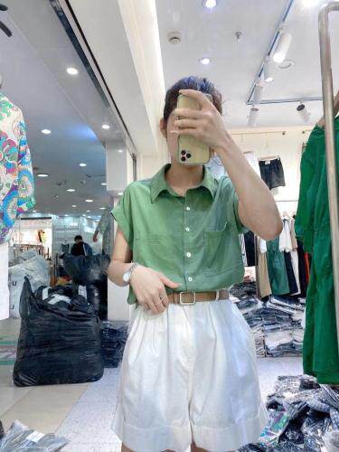 韩版净色衬衫，女装衬衫，Tπ