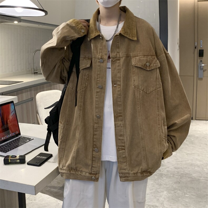 美式oversize牛仔外套男秋季潮ins潮牌宽松复古夹克JK0288-P68,男装夹克,星座308B-1