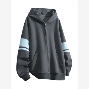 W9822-特P46连帽格子卫衣男秋季大码宽松衣服男装潮流外套潮牌图片
