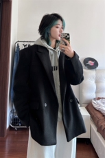中长款呢子大衣男中性风2025秋冬季呢子外套女XZ514-2-24275-P98，女装短外套，星座514-2(原B239)