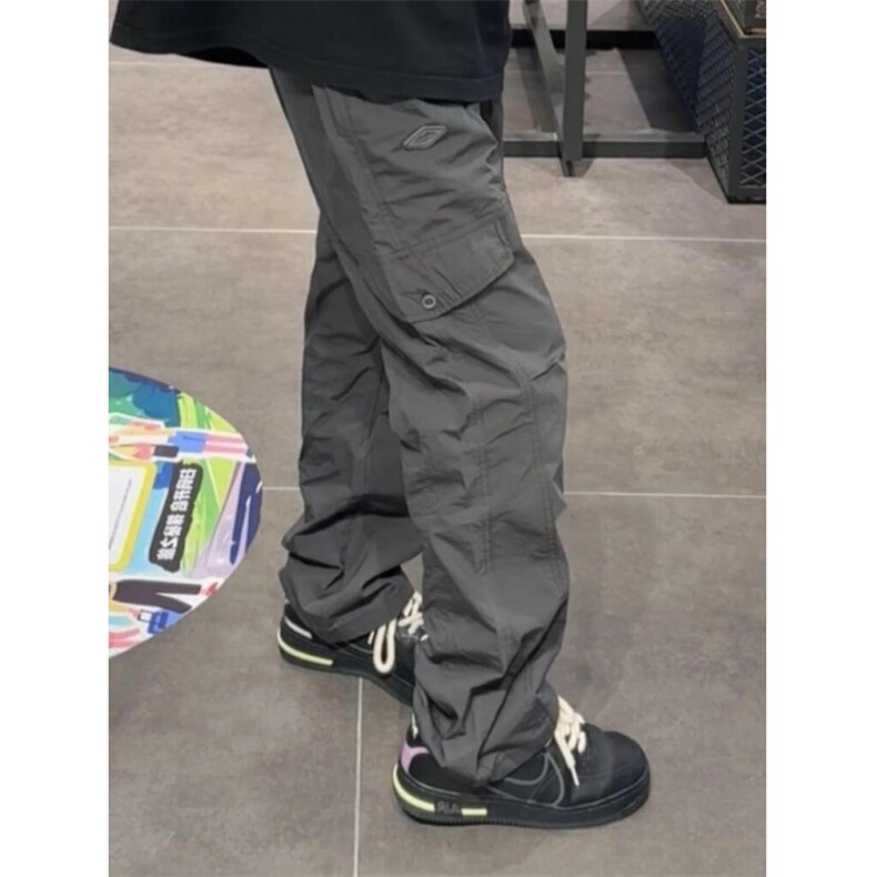 美式hiphop裤子贴标设计机能户外冲锋裤男vintage小众直筒休闲裤,男装休闲裤,星座1007（原301D）