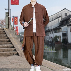男士外套灯芯绒夹克套装盘扣立领风XZ1512-2502套装-P130，男装休闲套装，星座1512
