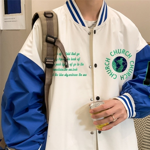 23春季新款港风设计感时尚印花棒球服宽松时尚潮流上衣G71P75控98图片