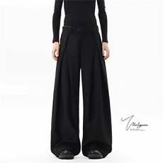 美式复古通勤百搭黑色直筒阔腿西裤女2026宽松直筒高级感休闲裤，男装西裤，星座715-4