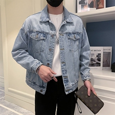 2025新款春季牛仔外套男潮牌印花水洗夹克男装A313-1-802-P135，男装工装外套，电商A313-1