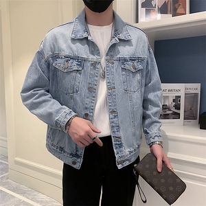 2025新款春季牛仔外套男潮牌印花水洗夹克男装 A313-1-802-P135图片