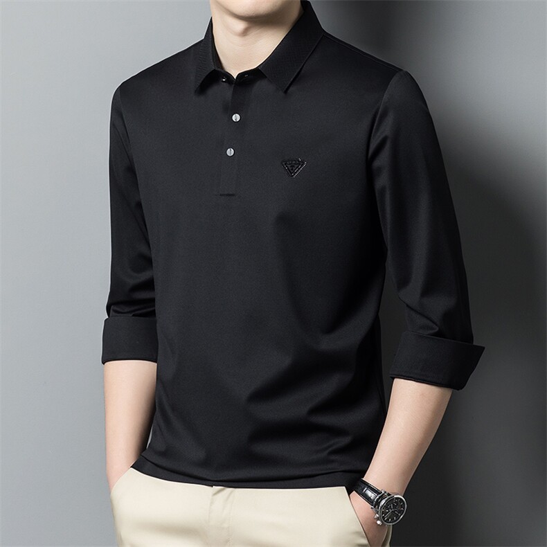 R-HF2227男式2023年春季新款长袖无痕T恤男中老年爸爸男装体恤，男装T恤，电商B360