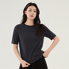 夏季新款时尚气质百搭简约女士圆领短袖，女装T恤，鹿一羊绒
