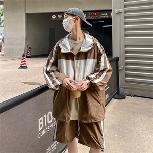 夏季时尚连帽防晒套装男 运动风撞色防晒衣夹克 XZ514-2-1606-P98图片