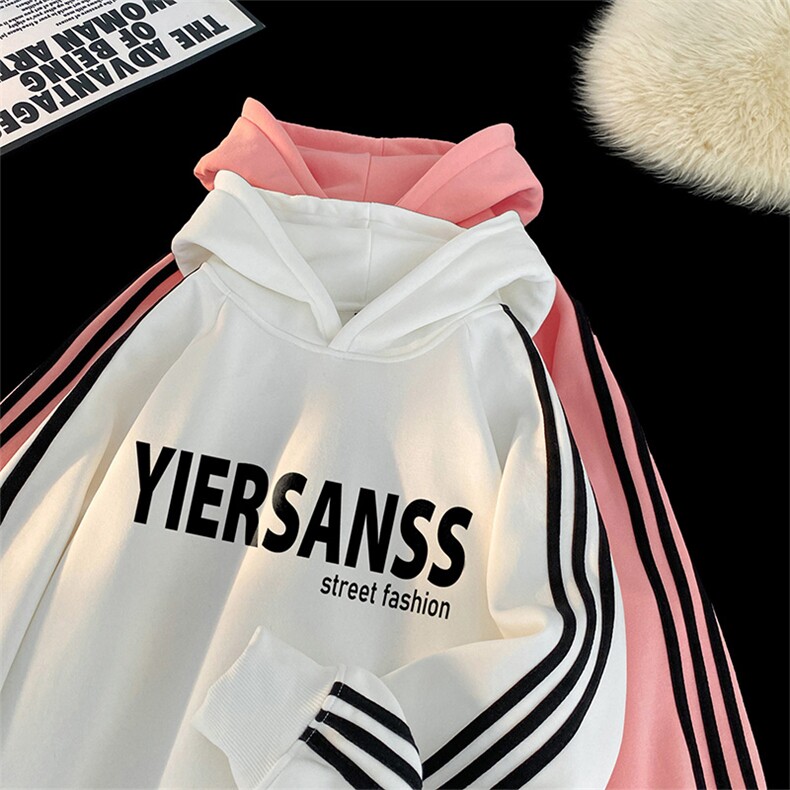 美式直播抖音得物品质三条杠连帽卫衣外套W7206P48加绒元，女装短外套，电商C408(原B339-1)
