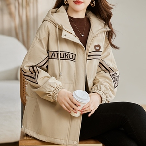 加绒加厚派克棉服女冬2025新款宽松休闲百搭工装连帽保暖棉衣外套图片
