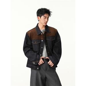 水洗牛仔外套男款春季美式痞帅上衣服宽松休闲工装夹克JK1316-P78图片
