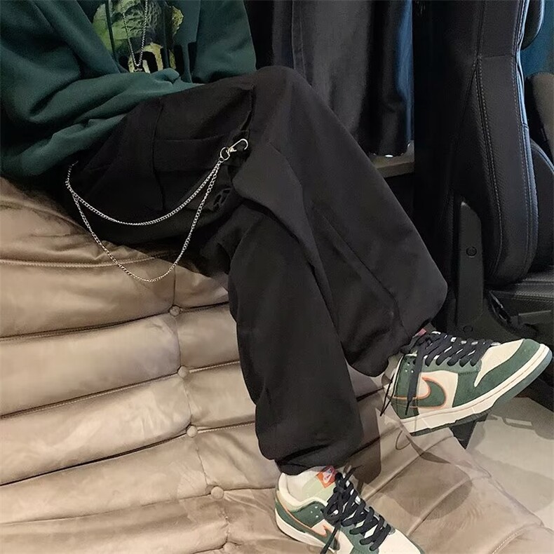美式高街宽松工装裤男生春秋ins港风潮多口袋直筒休闲裤CK103P50,男装休闲裤,星座1116-2