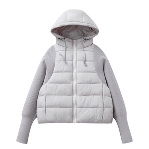 A595-P108 冬季排骨棉服马甲棉衣假两件连帽毛衣抗起球上衣图片