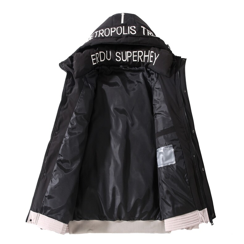 90%白鸭绒羽绒服男短款2025冬季新加厚学生拼接外套宽松9801-P100,男装羽绒服,星座1210A
