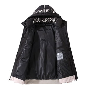 90%白鸭绒羽绒服男短款2025冬季新加厚学生拼接外套宽松9801-P100图片