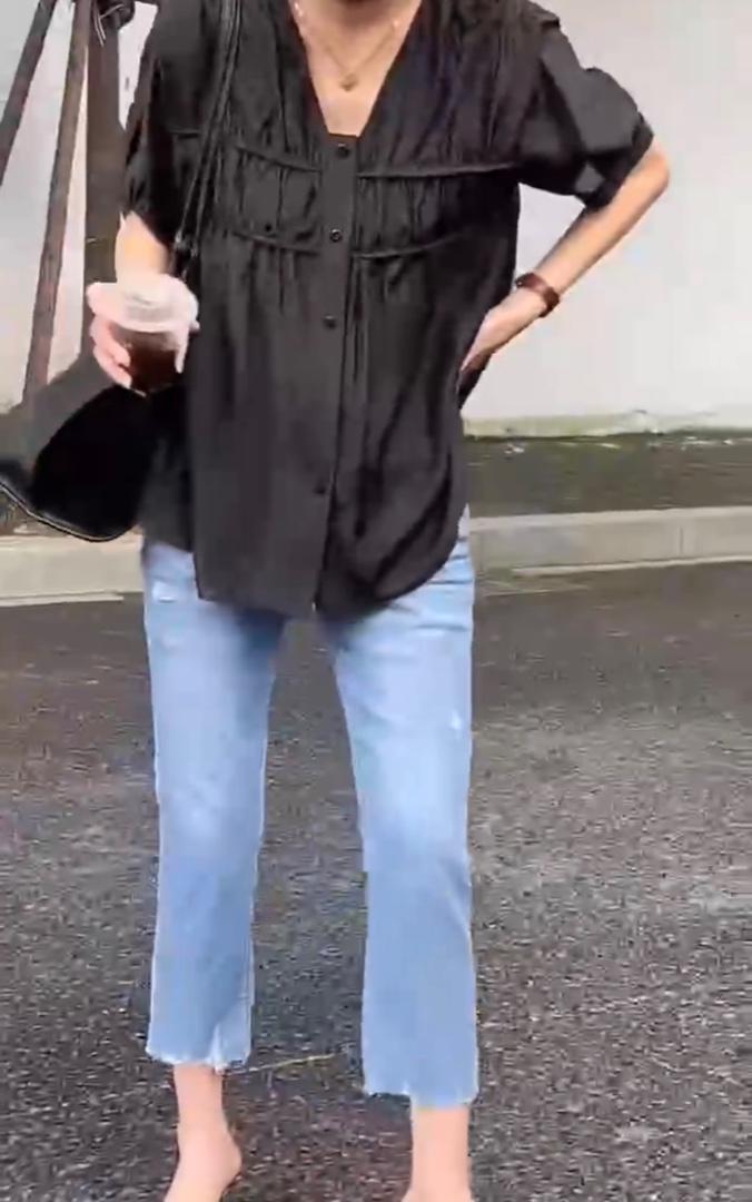 夏季新款韩版飞袖设计洋气小衫,女装其它,L·H·X