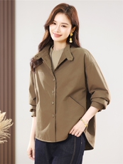 2025秋冬新款保暖加棉衬衫外套，女装衬衫，小林双子