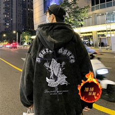 直播品质500克重磅美式做旧水洗卫衣SL1555-常规特P55加绒特P65，男装卫衣，电商A486