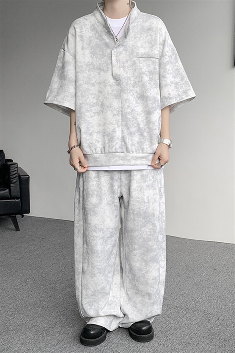 可拆开卖！立领POLO衫短袖t恤套装男生休闲运动青少年搭配帅气夏,男装T恤,电商B312