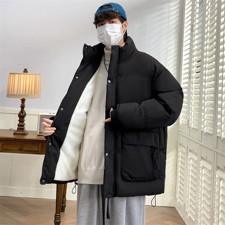 冬上新加棉加厚纯色棉服港风立领棉衣外套男女8349-P115控价158,男装棉衣,电商A441-1