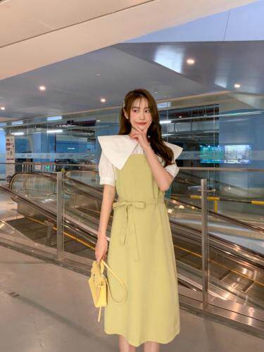 韩风大翻领连衣裙，女装连衣裙，棠秋纤