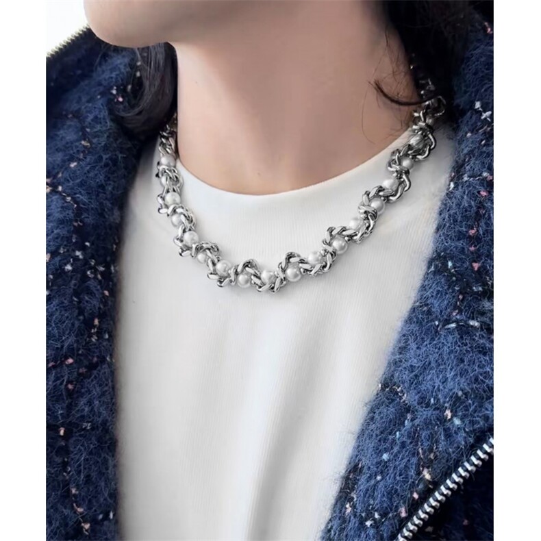 钛钢项链重工高级感设计款珍珠项链潮流潮小众配饰锁骨链XL01P25，头饰，电商D256-1(原A064-1)