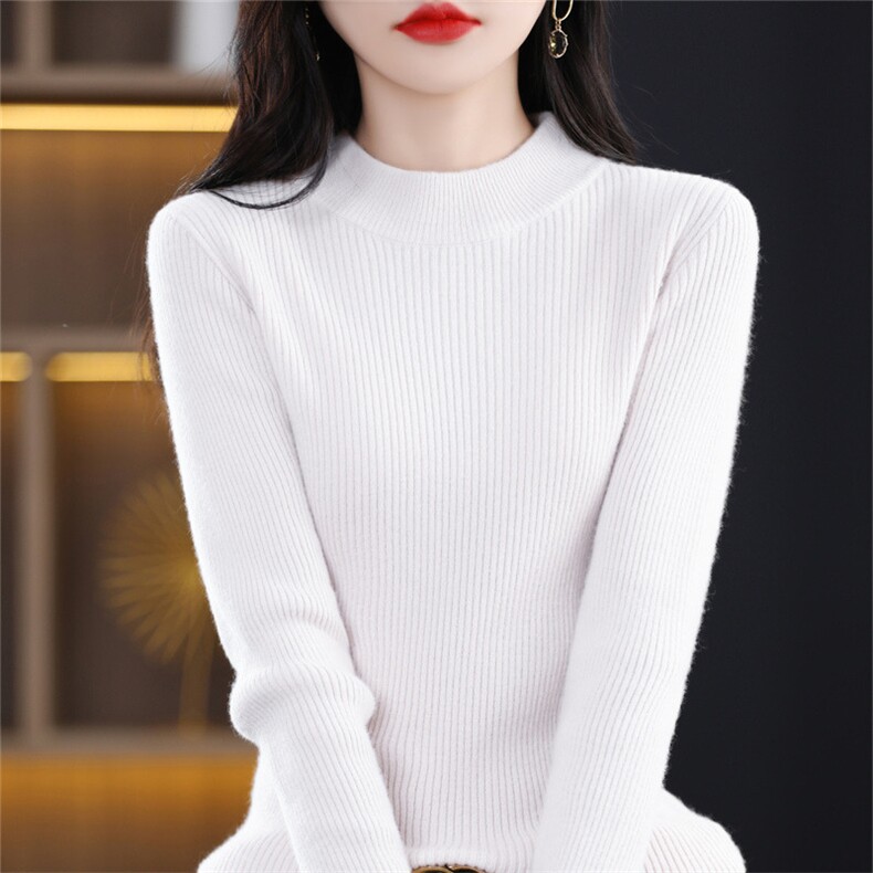 配大衣2025秋冬季内搭修身保暖毛衣女纯色针织衫超显瘦百搭打底衫,针织衫/毛衣,暖姿羊绒