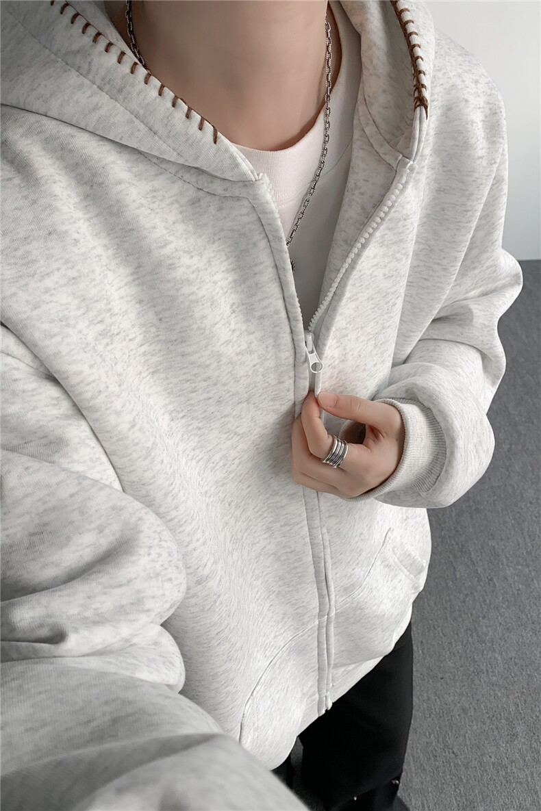 3XL-S基础百搭拉链开衫卫衣男休闲外套小心机WY45-P58400g,女装短外套,电商D206-1