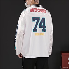 新款美式复古风宽松长袖球衣T恤FW13P40，男装T恤，星座1116-2