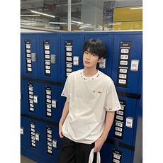 美式纯棉刺绣短袖T恤新款夏季高级感ootd穿搭ins风宽松上衣TW157，男装T恤，星座1116A（原606A-3）