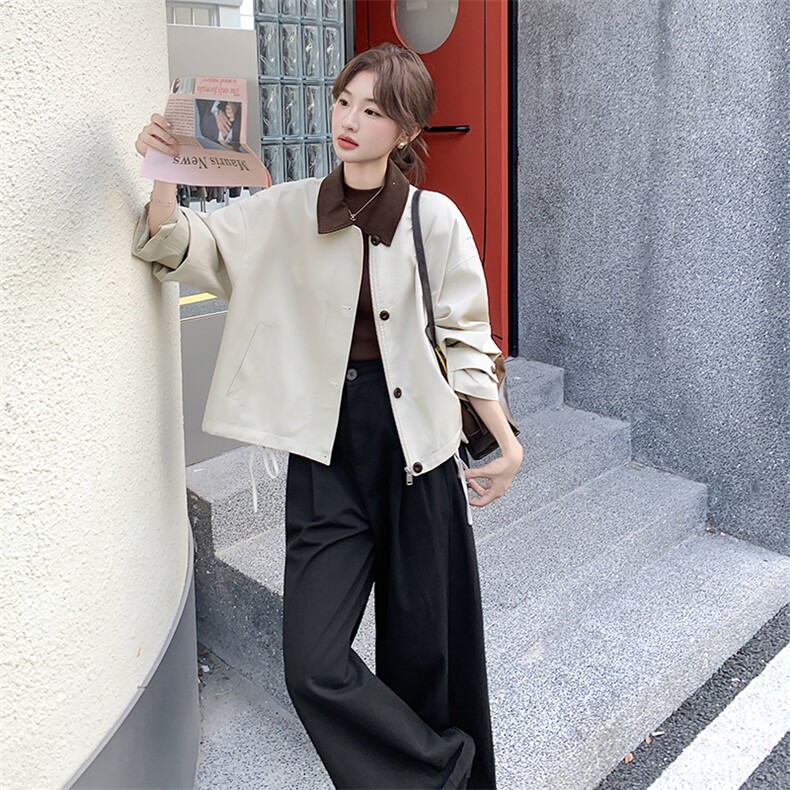 新款【现货】杏色韩系简约款192-628P160K228,女装风衣,浙宝192（原082）